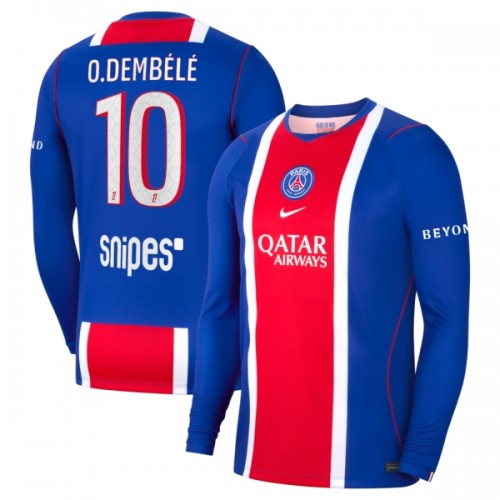 Paris Saint-Germain Ousmane Dembele 10 Hjemme 2026-27 - Herre Langermet Fotballdrakt Paris Saint-Germain Ousmane Dembele 10 Hjemme 2026-27 - Herre Langermet Fotballdrakt