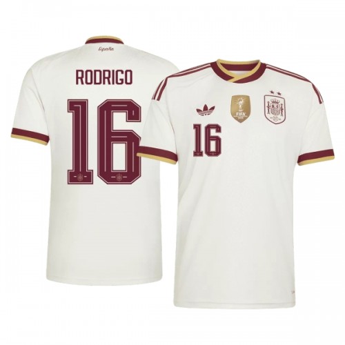 Spania 2 Stars Rodrigo 16 Borte VM 2026 - Herre Fotballdrakt Spania 2 Stars Rodrigo 16 Borte VM 2026 - Herre Fotballdrakt