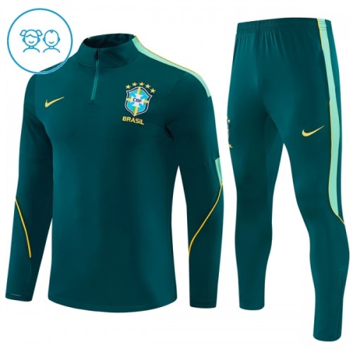 Brasil Trenings Collegegenser 2026-27 Kvart-Zip Grønn - Barn Brasil Trenings Collegegenser 2026-27 Kvart-Zip Grønn - Barn