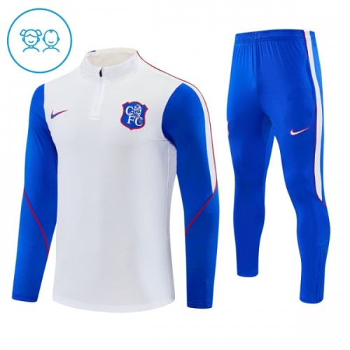 Chelsea Trenings Collegegenser 2026-27 Kvart-Zip Hvit - Barn Chelsea Trenings Collegegenser 2026-27 Kvart-Zip Hvit - Barn