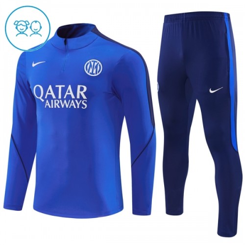 Inter Milan Trenings Collegegenser 2026-27 Kvart-Zip Blå - Barn Inter Milan Trenings Collegegenser 2026-27 Kvart-Zip Blå - Barn