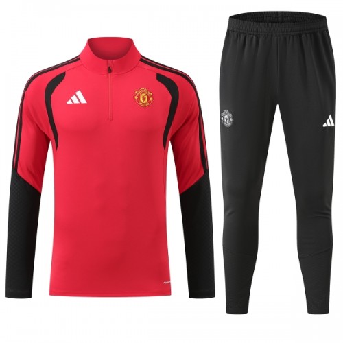 Manchester United Trenings Collegegenser 2026-27 Kvart-Zip Rød - Herre Manchester United Trenings Collegegenser 2026-27 Kvart-Zip Rød - Herre
