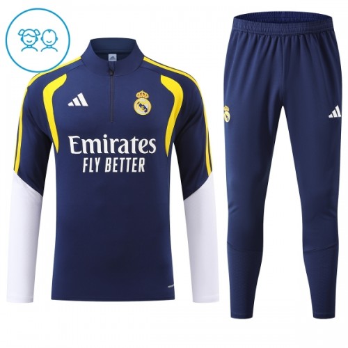 Real Madrid Trenings Collegegenser 2026-27 Kvart-Zip Blå - Barn Real Madrid Trenings Collegegenser 2026-27 Kvart-Zip Blå - Barn