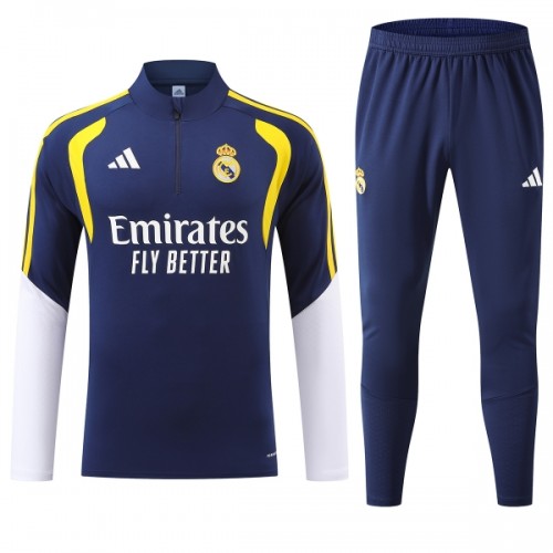 Real Madrid Trenings Collegegenser 2026-27 Kvart-Zip Blå - Herre Real Madrid Trenings Collegegenser 2026-27 Kvart-Zip Blå - Herre